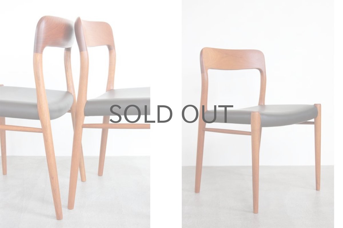 画像4: ビンテージ北欧家具/デンマーク製/J.L.モラー社製/ニルスオットモラー /ダイニングチェア/革張りチーク (4)