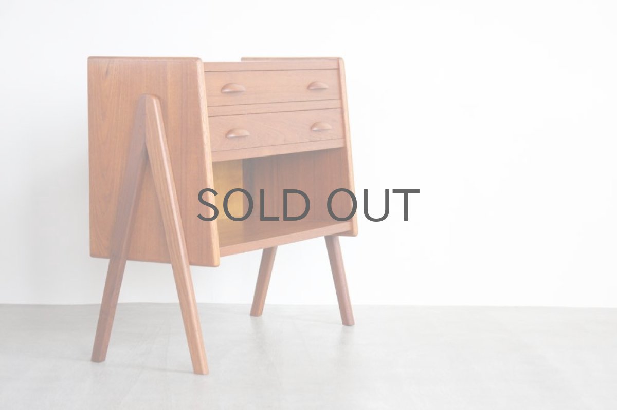 画像3: ビンテージ北欧家具/デンマーク製/チェスト/チーク/2段引き出し+オープン棚 (3)