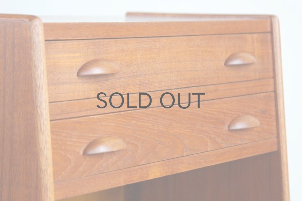 画像4: ビンテージ北欧家具/デンマーク製/チェスト/チーク/2段引き出し+オープン棚 (4)