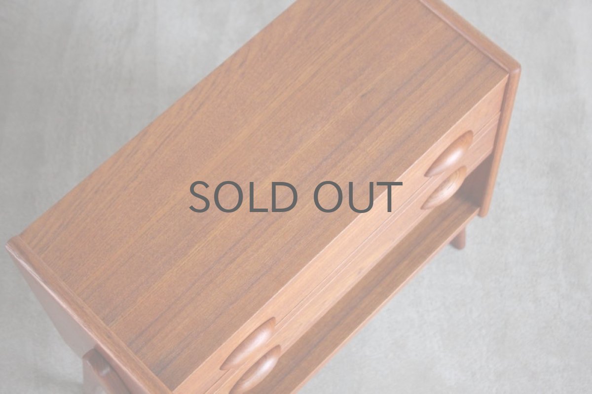 画像6: ビンテージ北欧家具/デンマーク製/チェスト/チーク/2段引き出し+オープン棚 (6)