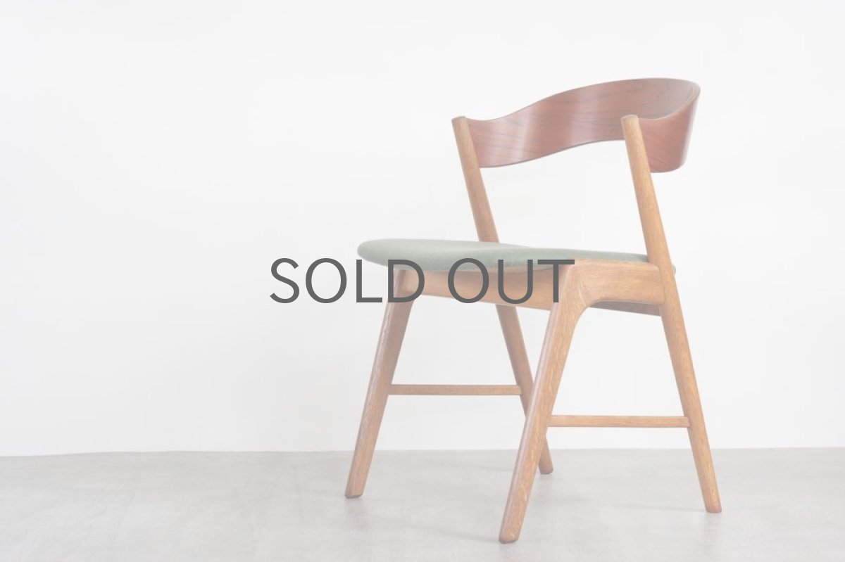 画像2: ビンテージ北欧家具/デンマーク製/カイ・クリスチャンセン/ダイニングチェア/チーク×オーク/グリーン (2)
