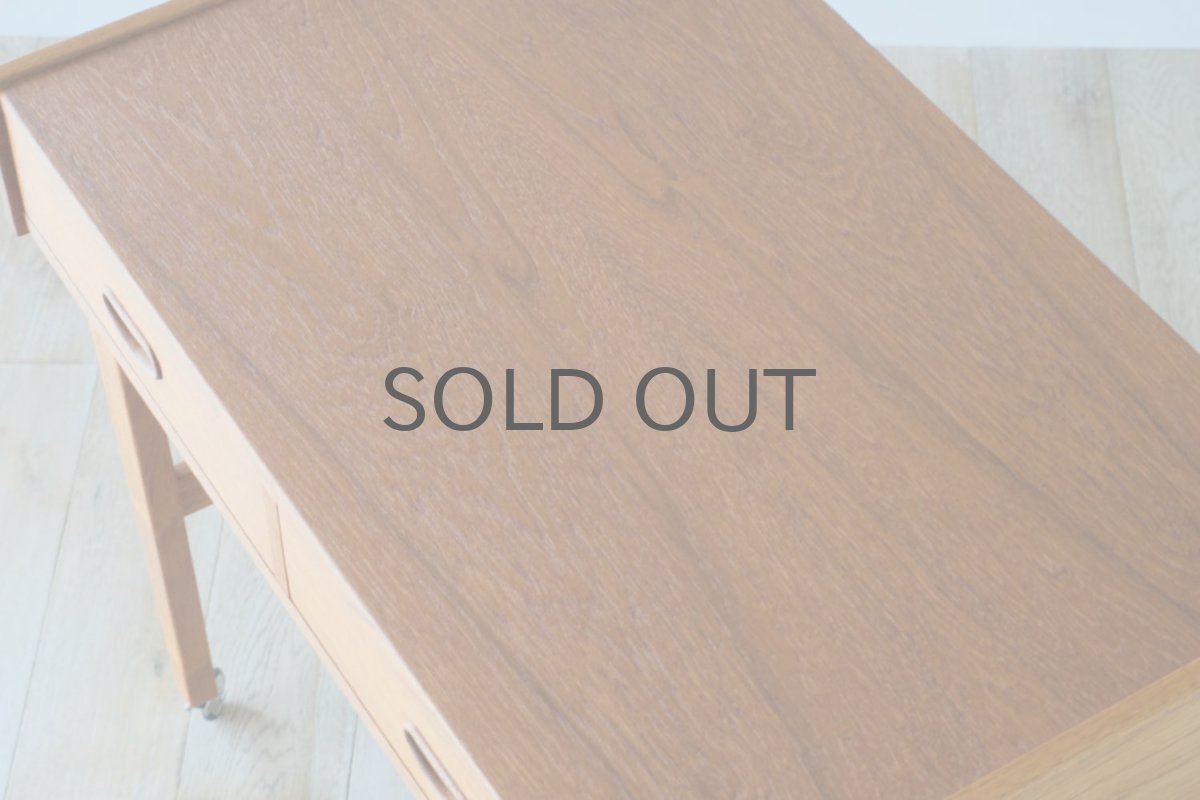 画像8: 北欧ビンテージ家具/デンマーク/ソーイングキャビネット/ソーイングテーブル/チーク/キャスター付き (8)