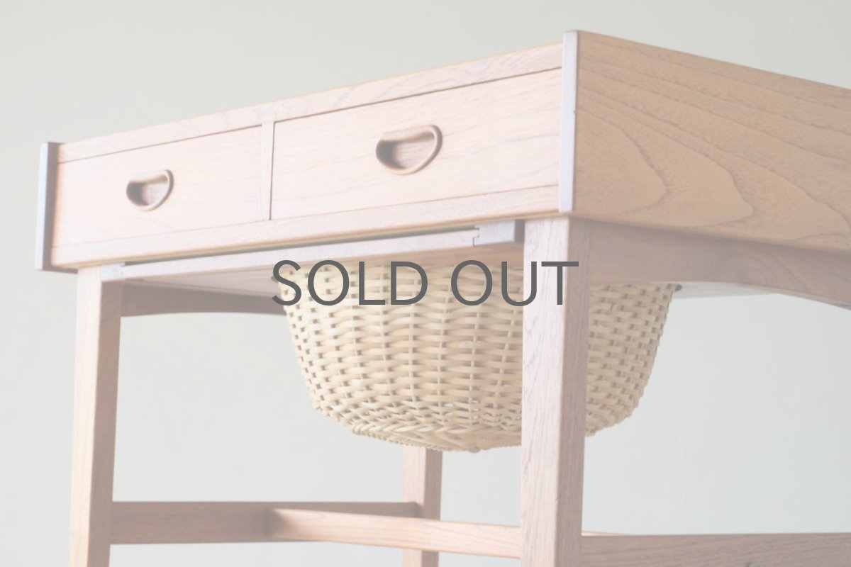 画像4: 北欧ビンテージ家具/デンマーク/ソーイングキャビネット/ソーイングテーブル/チーク/キャスター付き (4)