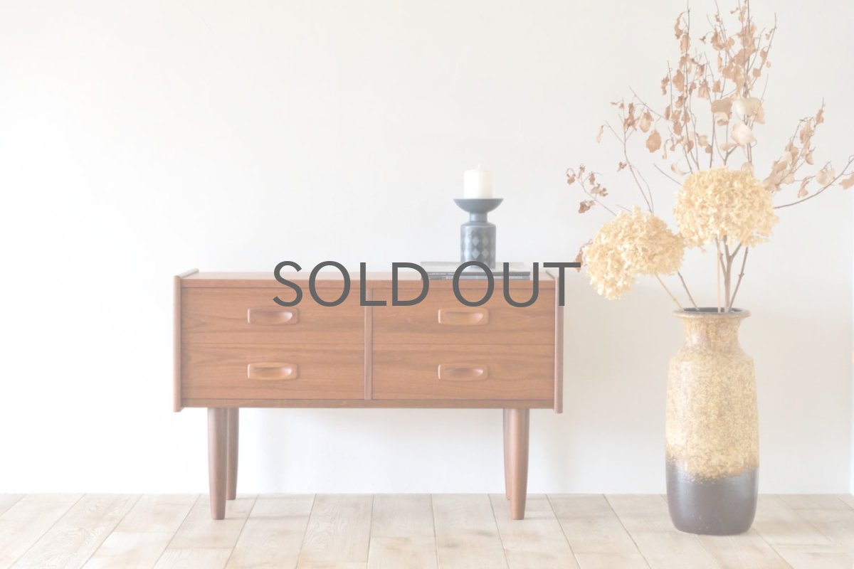 画像2: 北欧ビンテージ家具/デンマーク製/チェスト/チーク/2段/引き出し4個 (2)