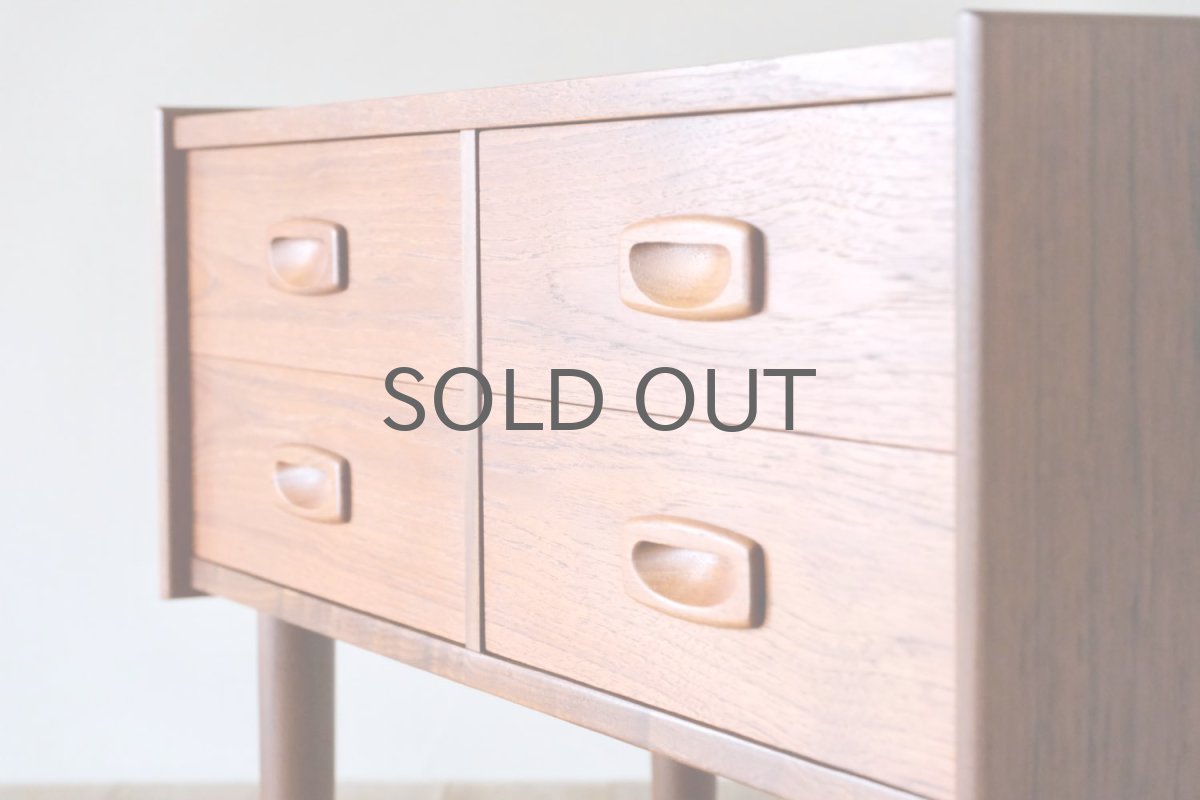 画像6: 北欧ビンテージ家具/デンマーク製/チェスト/チーク/2段/引き出し4個 (6)