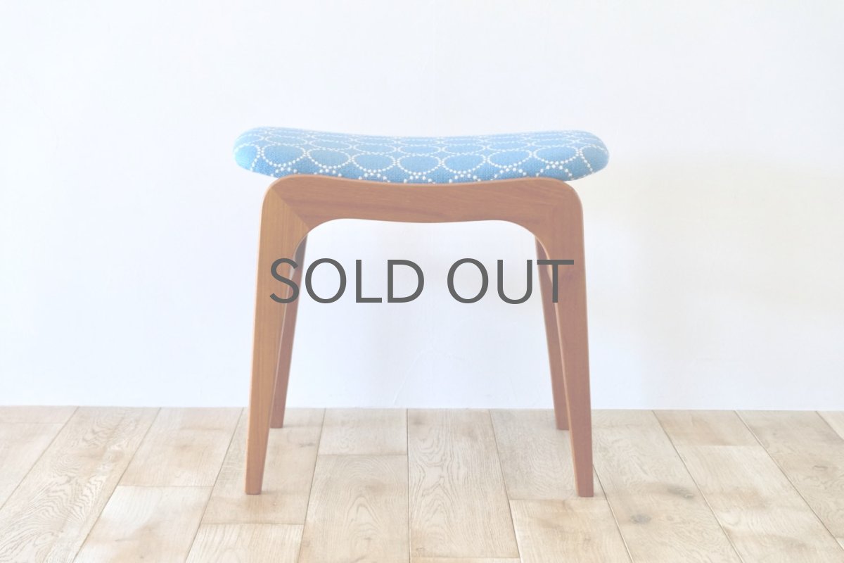 画像2: ビンテージ北欧家具/デンマーク製/スツール✕ミナ ペルホネン/タンバリン/ブルー (2)