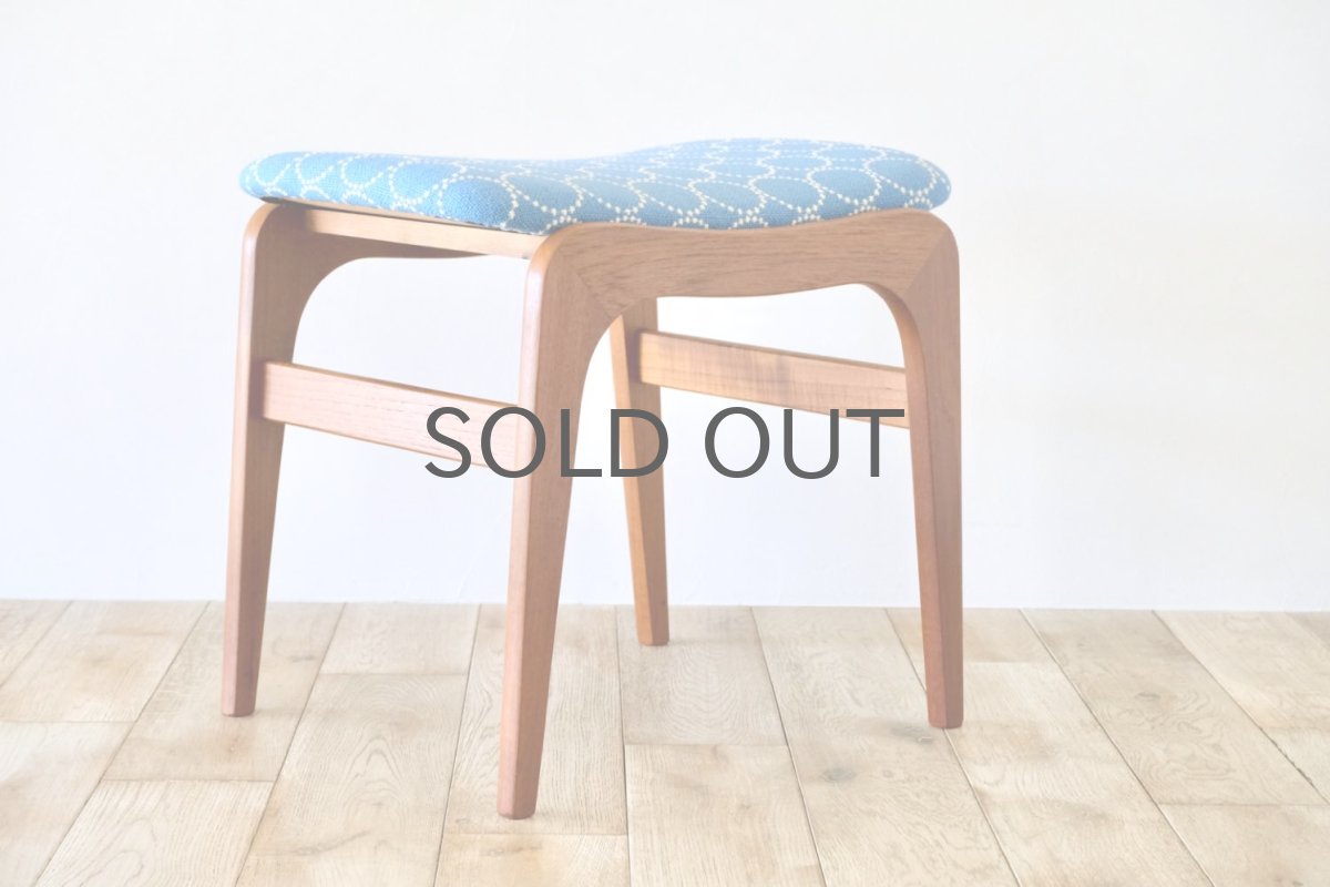 画像3: ビンテージ北欧家具/デンマーク製/スツール✕ミナ ペルホネン/タンバリン/ブルー (3)