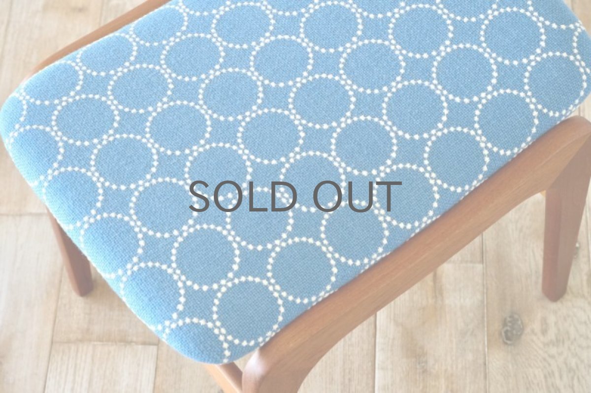 画像4: ビンテージ北欧家具/デンマーク製/スツール✕ミナ ペルホネン/タンバリン/ブルー (4)