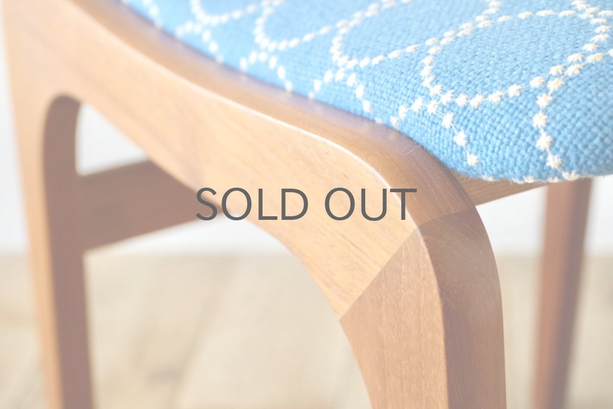 画像5: ビンテージ北欧家具/デンマーク製/スツール✕ミナ ペルホネン/タンバリン/ブルー (5)