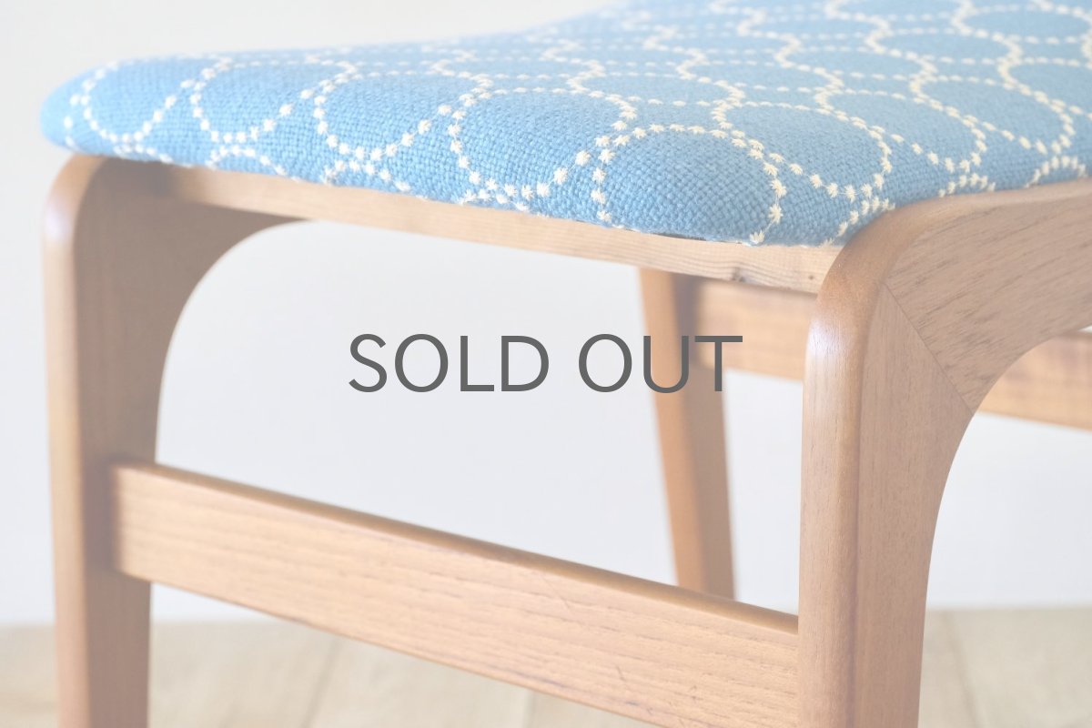 画像6: ビンテージ北欧家具/デンマーク製/スツール✕ミナ ペルホネン/タンバリン/ブルー (6)