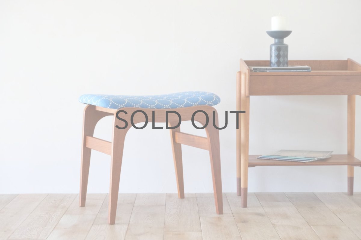 画像7: ビンテージ北欧家具/デンマーク製/スツール✕ミナ ペルホネン/タンバリン/ブルー (7)