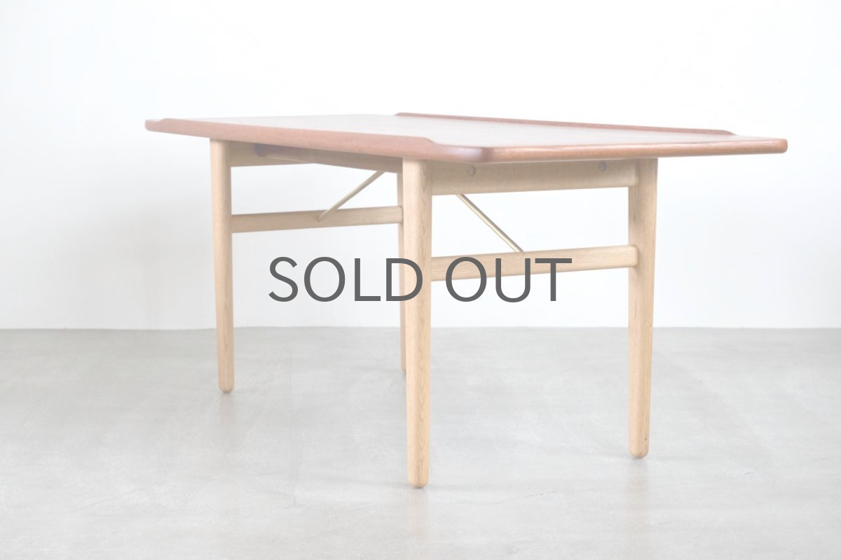 画像2: 北欧ビンテージ家具/デンマーク製/コーヒーテーブル/チーク＆オーク/真鍮 (2)