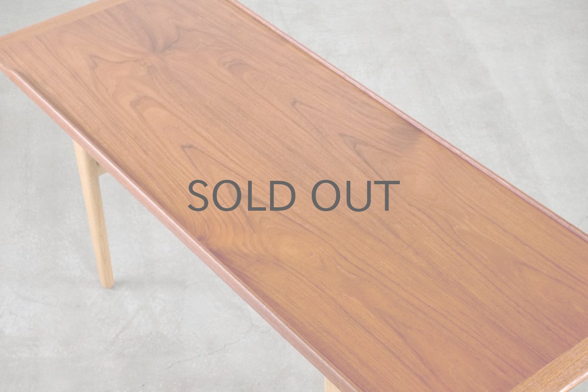 画像6: 北欧ビンテージ家具/デンマーク製/コーヒーテーブル/チーク＆オーク/真鍮 (6)