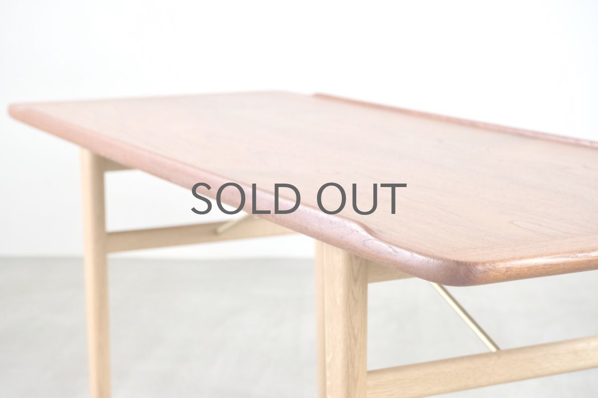 画像4: 北欧ビンテージ家具/デンマーク製/コーヒーテーブル/チーク＆オーク/真鍮 (4)