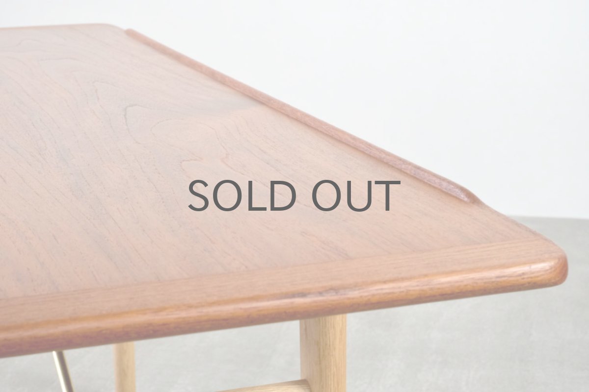 画像5: 北欧ビンテージ家具/デンマーク製/コーヒーテーブル/チーク＆オーク/真鍮 (5)