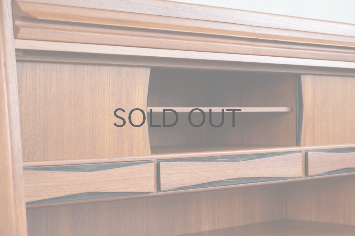 画像10: 北欧ビンテージ家具/デンマーク製/Erling Torvits/チークライティングビューロー/3段引き出し (10)