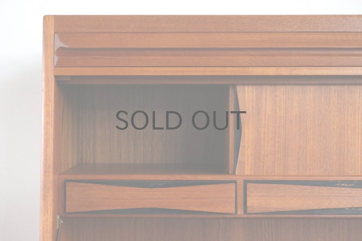 画像11: 北欧ビンテージ家具/デンマーク製/Erling Torvits/チークライティングビューロー/3段引き出し (11)