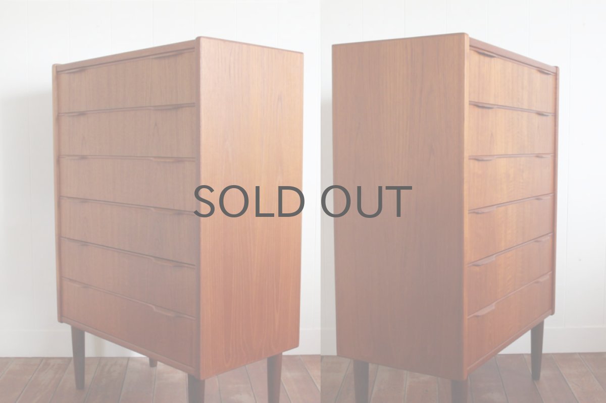 画像3: 北欧ビンテージ家具/デンマーク チェスト 6段 チーク (3)