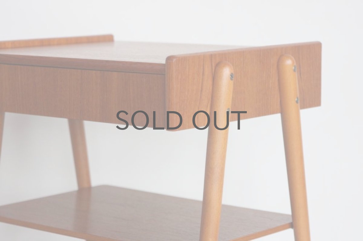 画像3: 北欧ビンテージ家具/スウェーデン/チーク×ビーチ/ベッドサイドテーブル (3)