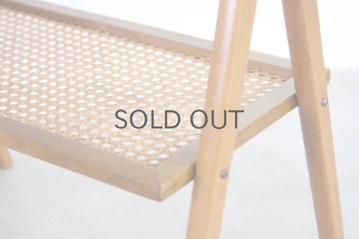 画像6: 北欧ビンテージ家具/スウェーデン/チーク×ビーチ/ベッドサイドテーブル+籐棚 (6)