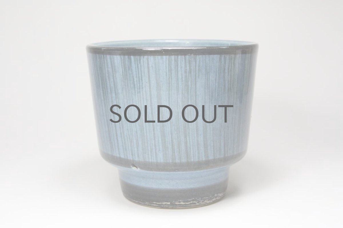 画像2: ビンテージ北欧/スウェーデン/植物ポット/ブルーピンストライプ (2)