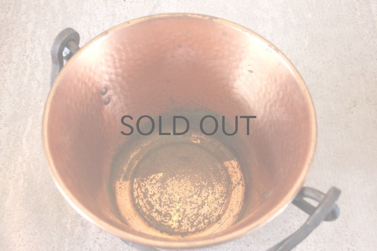 画像3: スイス/カッパー/ビンテージフラワーポット/バケツ型/Lサイズ (3)