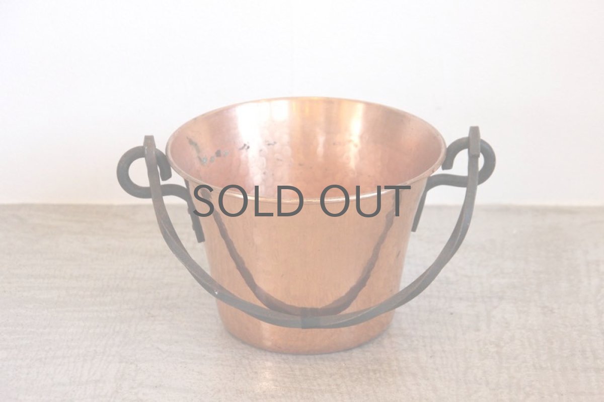 画像2: スイス/カッパー/ビンテージフラワーポット/バケツ型/Mサイズ (2)