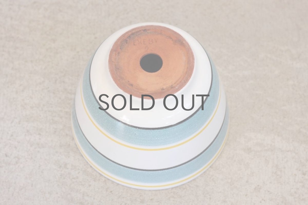 画像4: 北欧スウェーデン/ビンテージフラワーポット/ブルーボーダー/Ekeby/値下げ (4)