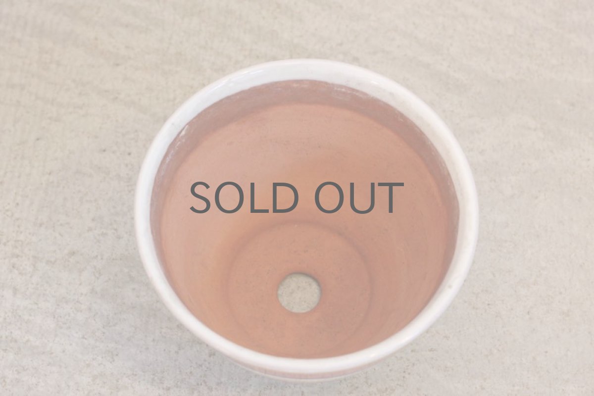 画像2: 北欧スウェーデン／ビンテージフラワーポット　ピンクボーダー/値下げ (2)