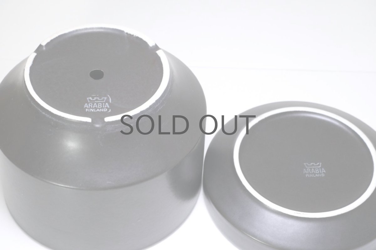 画像9: ビンテージ北欧/ARABIA/アラビア/Richard Lindh/植物ポット/鉢＋受け皿/ブラック/Lサイズ/No.1 (9)