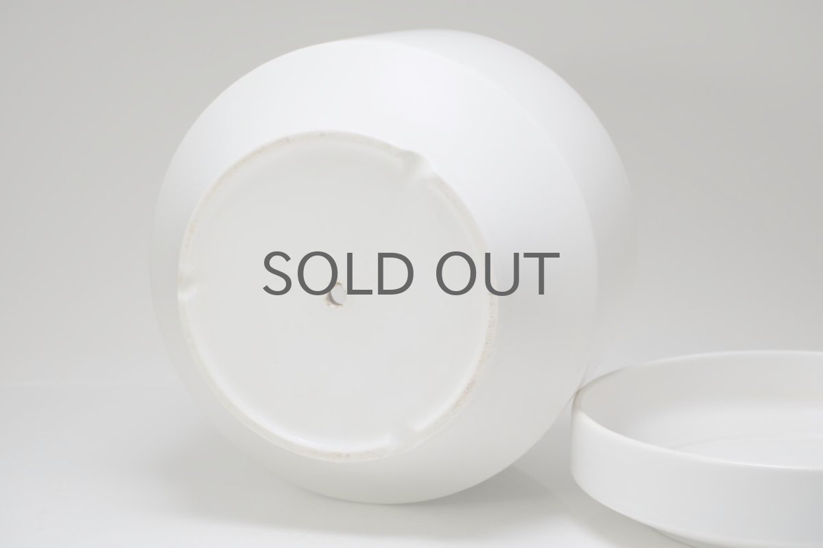 画像8: ビンテージ北欧/ARABIA/アラビア/Richard Lindh/植物ポット/鉢＋受け皿/ホワイト/超特大サイズ (8)