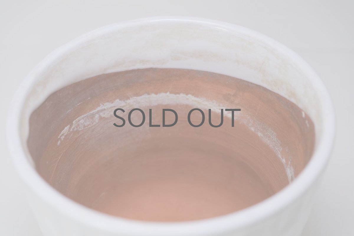 画像3: 北欧ガーデニンググッツ/ビンテージ/Upsala Ekeby/ウプサラエクビィ/植物ポット/鉢/ホワイトウエーブ/Lサイズ (3)