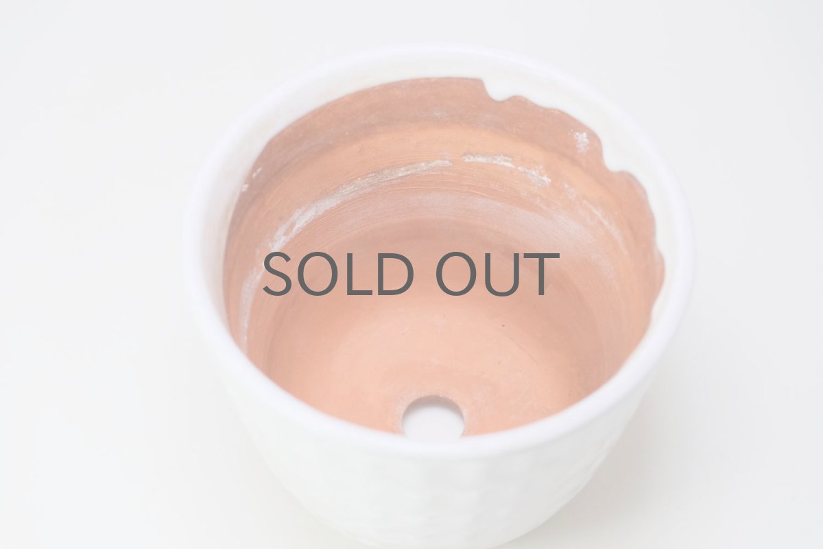 画像2: 北欧ガーデニンググッツ/ビンテージ/Upsala Ekeby/ウプサラエクビィ/植物ポット/鉢/ホワイトウエーブ/Lサイズ (2)