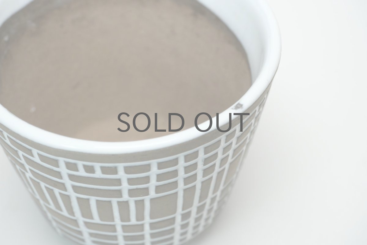 画像2: 北欧ガーデニンググッツ/ビンテージ/Upsala Ekeby/ウプサラエクビィ/植物ポット/鉢/格子柄 (2)