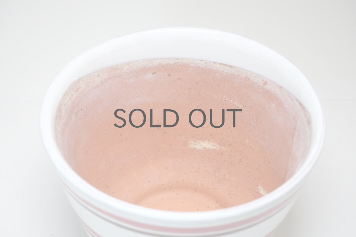 画像2: 北欧ガーデニンググッツ/ビンテージ/Upsala Ekeby/ウプサラエクビィ/植物ポット/鉢/ボーダーレッド/Mサイズ (2)