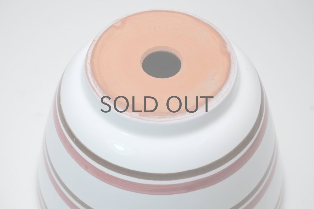 画像4: 北欧ガーデニンググッツ/ビンテージ/Upsala Ekeby/ウプサラエクビィ/植物ポット/鉢/ボーダーレッド/Mサイズ (4)