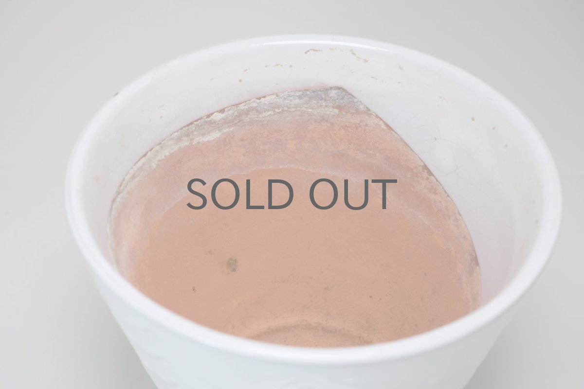 画像3: 北欧ガーデニンググッツ/ビンテージ/Upsala Ekeby/ウプサラエクビィ/植物ポット/鉢/ホワイトウエーブ/Mサイズ (3)