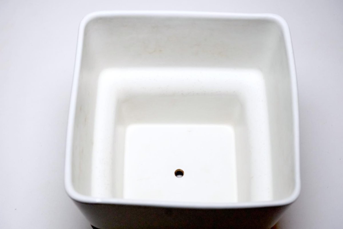 画像3: ビンテージ北欧/ARABIA/アラビア/Richard Lindh/植物ポット/鉢+受け皿/四角形深皿/ホワイト (3)