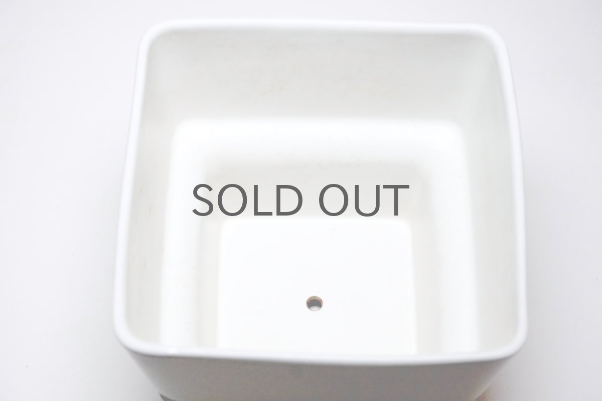 画像3: ビンテージ北欧/ARABIA/アラビア/Richard Lindh/植物ポット/鉢＋受け皿/四角形深皿/ホワイト (3)