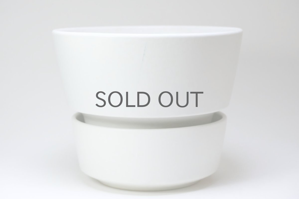 画像4: ビンテージ北欧/ARABIA/アラビア/Richard Lindh/植物ポット/鉢+受け皿/丸形深皿/ホワイト (4)