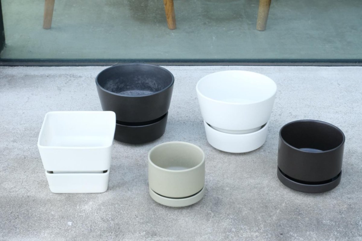 画像7: ビンテージ北欧/ARABIA/アラビア/Richard Lindh/植物ポット/鉢+受け皿/四角形深皿/ホワイト (7)