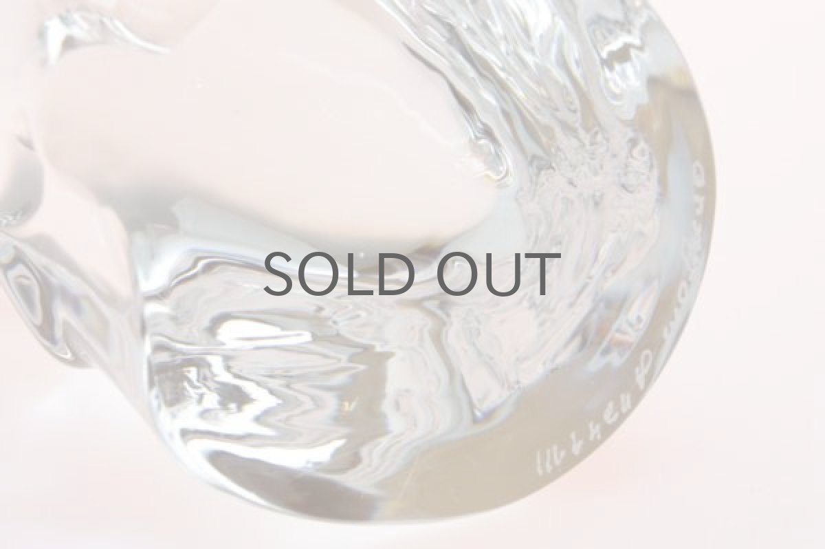 画像4: スウェーデン Orrefos社 クリスタルガラス ゾウ  (4)