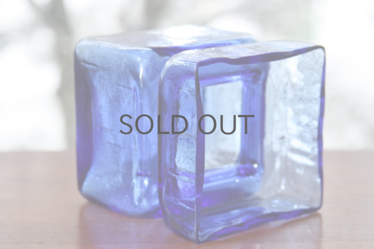 画像4: 北欧雑貨 Riihimaen Lasi Palaシリーズ 花瓶 ブルー Lサイズ (4)