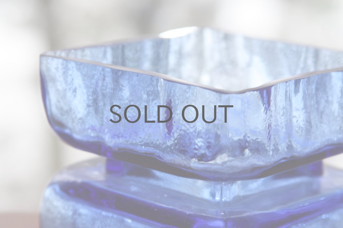 画像3: 北欧雑貨 Riihimaen Lasi Palaシリーズ 花瓶 ブルー Lサイズ (3)