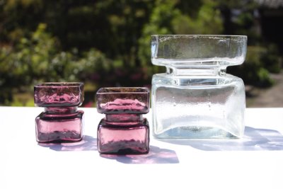 画像1: 北欧雑貨 Riihimaen Lasi　Palaシリーズ　花瓶　XSサイズ　パープル