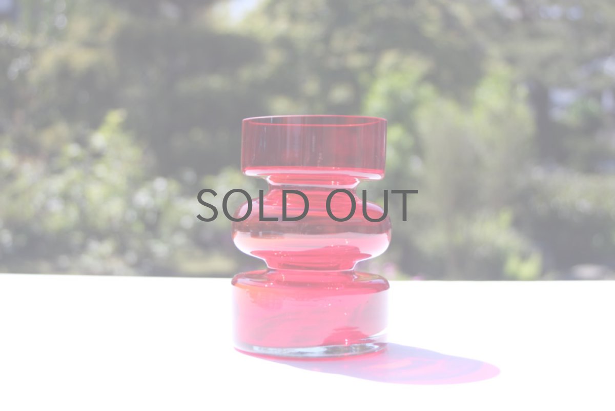 画像5: 北欧スウェーデンのガラス フラワーベース レッド Sサイズ (5)