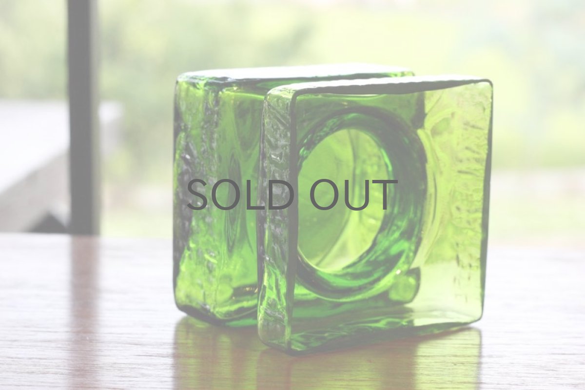 画像4: ビンテージ北欧ガラス/Riihimaen Lasi/Palaシリーズ/花瓶/グリーン/Mサイズ (4)