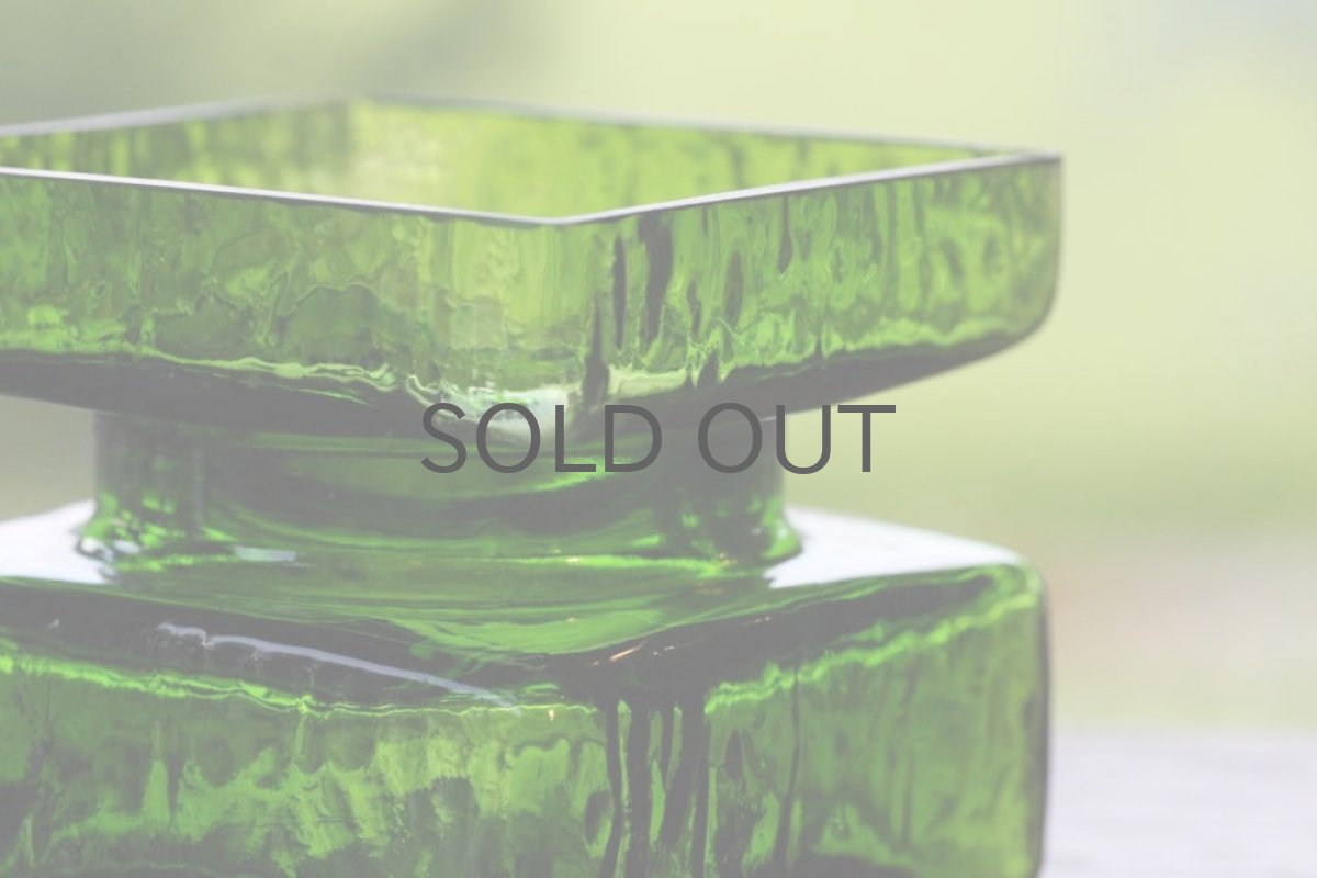 画像3: ビンテージ北欧ガラス/Riihimaen Lasi/Palaシリーズ/花瓶/グリーン/Mサイズ (3)