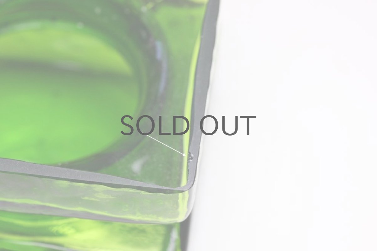 画像5: ビンテージ北欧ガラス/Riihimaen Lasi/Palaシリーズ/花瓶/グリーン/Mサイズ (5)