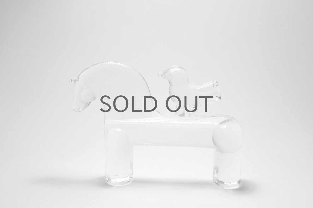 画像2: Kosta Boda コスタボダ ガラスのオブジェ ポニー&小鳥 (2)